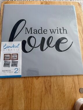 "Made with Love"  & “Heart of the Home” reusable stencils 12x12 Mylar thick